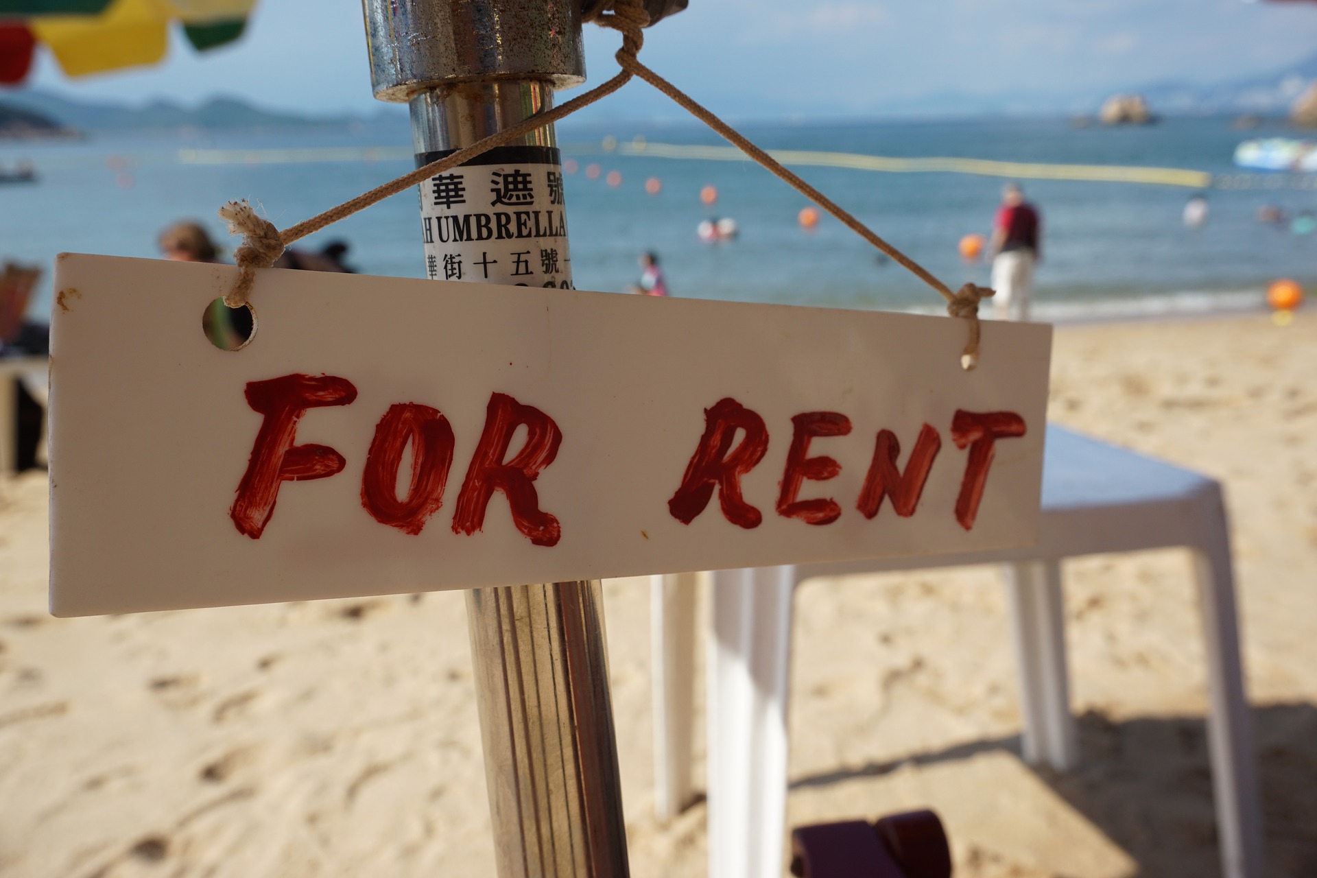 for rent sign on beach